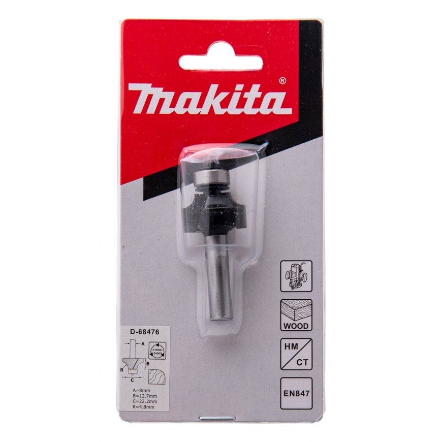 Makita D-68476 Rounding cutter 22.2x12.7 mm/ 55.0mm, 8mm Shank diameter