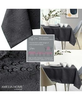 AmeliaHome Tablecloth AH GAIA BRD DARKGREY 80X80