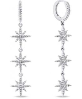 Brilio Silver Brilio Silver Long silver earrings Star EA791W