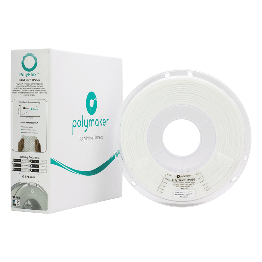 Polymaker PolyFlex TPU-95A - 0.75kg - 1.75mm - White – 2