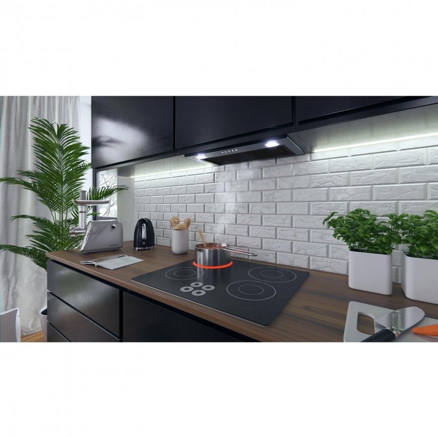 Gartraukis Berdsen Juodas po spintele esantis virtuvės gaubtas 52 cm BE-50 – 5