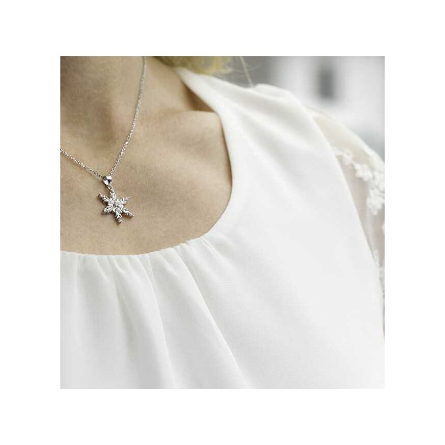 Beneto Design sidabrinis pendant Snowflake AGH681 – 2