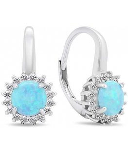 Brilio Silver Brilio Silver Charming silver earrings with zircons and opals EA424WLB