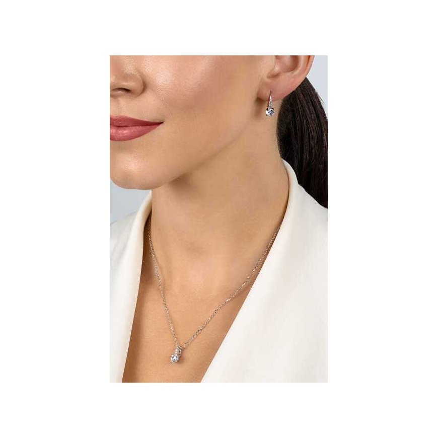 Brilio Silver Elegant silver set with zircons SET274W (pendant, dangle earrings) – 2