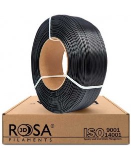 3D plastikas PLA juoda 1.75mm 1kg refill Rosa3D
