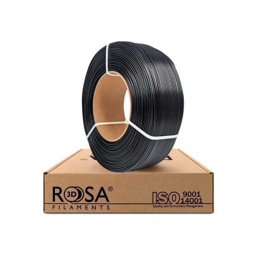 3D plastic PLA black 1.75mm 1kg refill Rosa3D