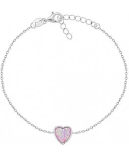Brilio Silver Minimalistinė sidabrinė apyrankė Heart BRC123WP