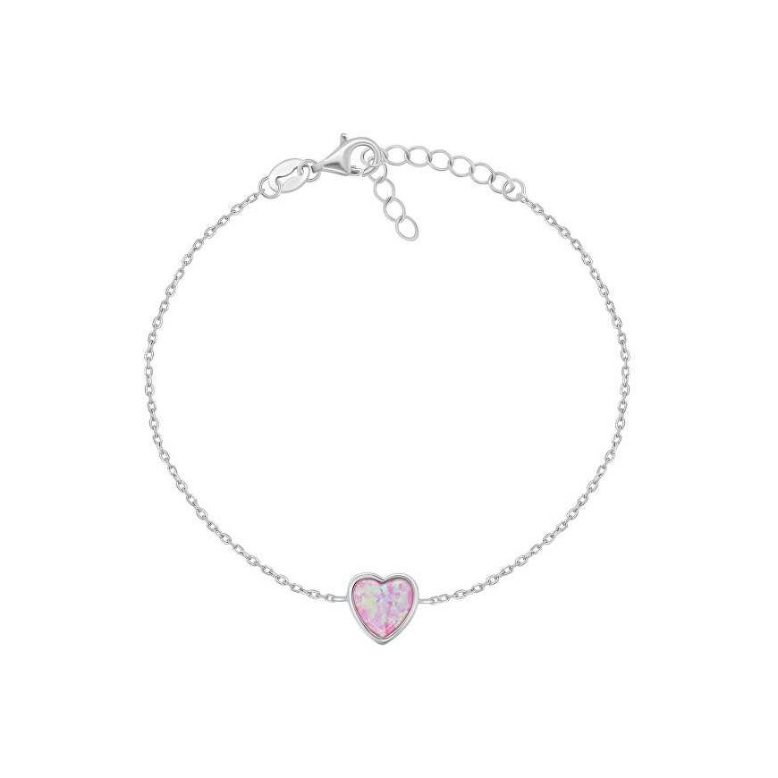 Brilio Silver Minimalistinė sidabrinė apyrankė Heart BRC123WP