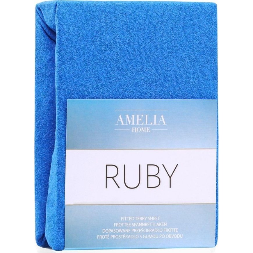 AmeliaHome fitted sheet AH RUBY BLUE32 120-140x200+30