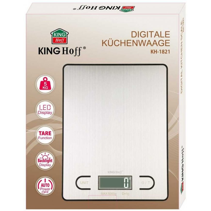 King Hoff ELEKTRONICZNA Virtuvinės svarstyklės 1G / 5KG KINGHOFF KH-1821 – 5