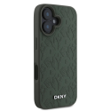 DKNY PU Leather Grid Pattern Magsafe Apple iPhone 16 dėklas telefonui žalios spalvos