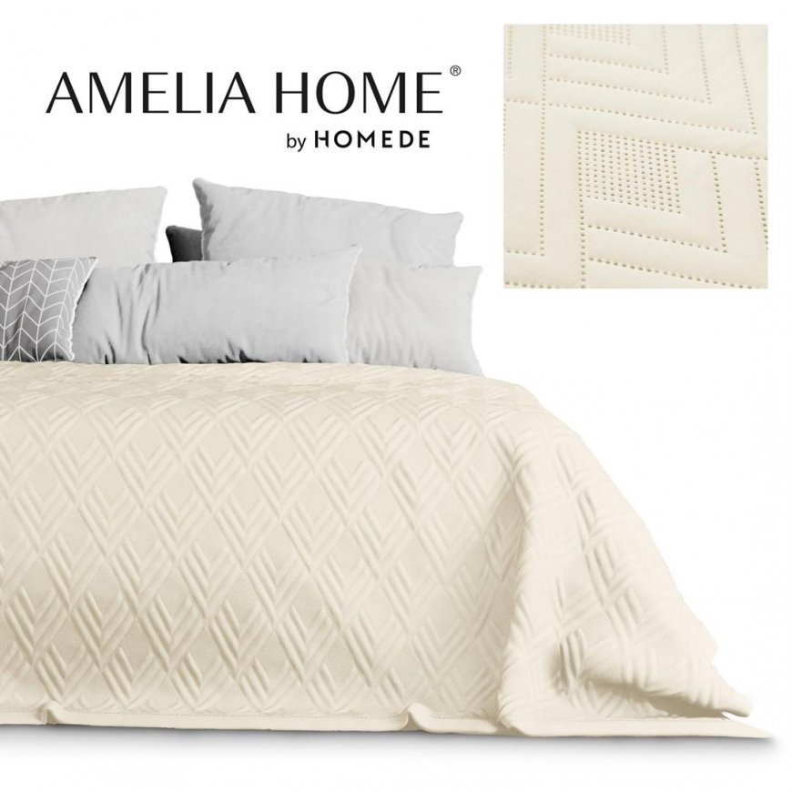 Bedspread OPHELIA beige classic type material - textile microfiber 240x260 AmeliaHome – 4