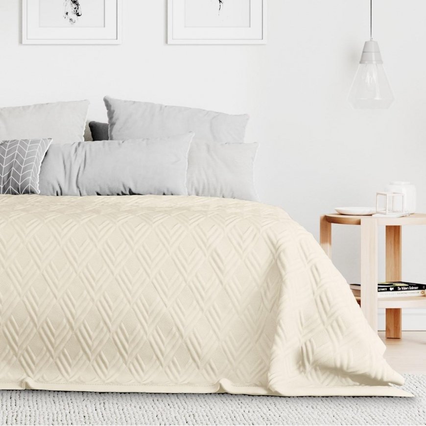 Bedspread OPHELIA beige classic type material - textile microfiber 240x260 AmeliaHome – 5