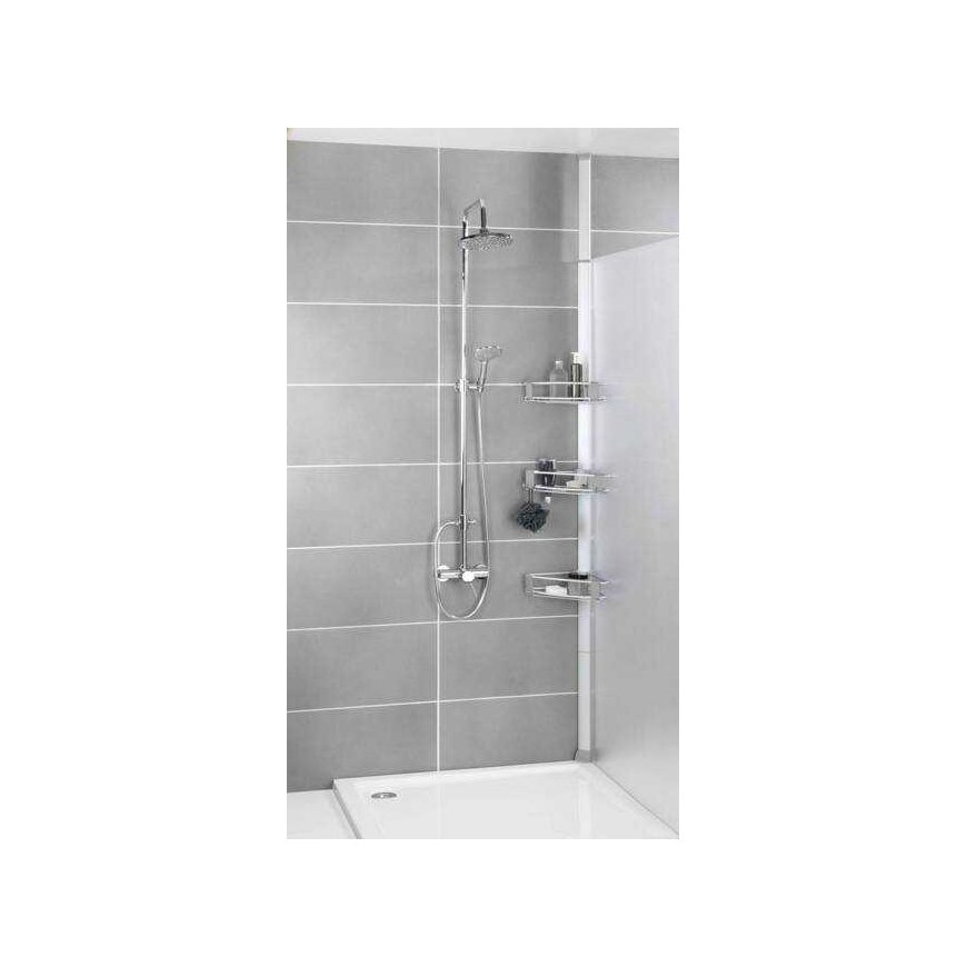 PURIO telescopic bathroom shelf for shower, corner, 3 levels, WENKO