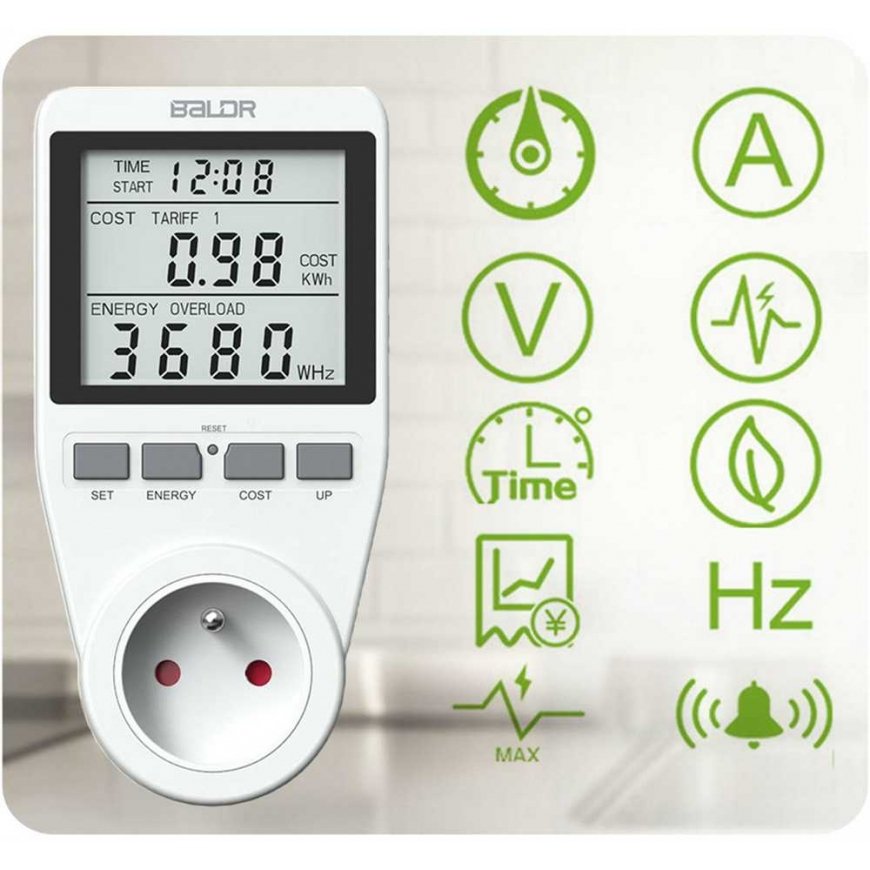 Single-phase wattmeter Berdsen BD-990 white – 2