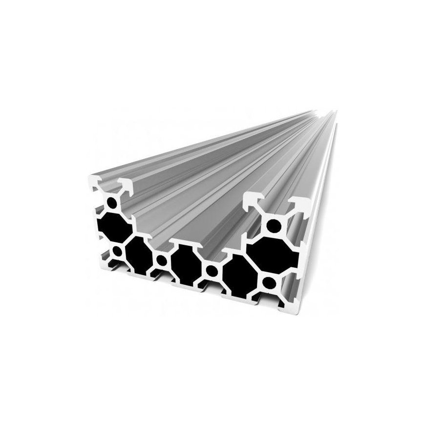 Drilled V Slot Aluminum Profile Segment C-BEAM 1000mm Length Silver