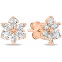 Brilio Silver Shiny bronze earrings Flowers EA1064R