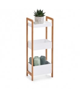 Zeller Present 18862 plaukts Kāpņu plaukts Brīvi stāvošs Bamboo, MDF Balts, Koks