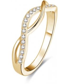 Beneto Gold-plated silver ring with AGG192 crystals