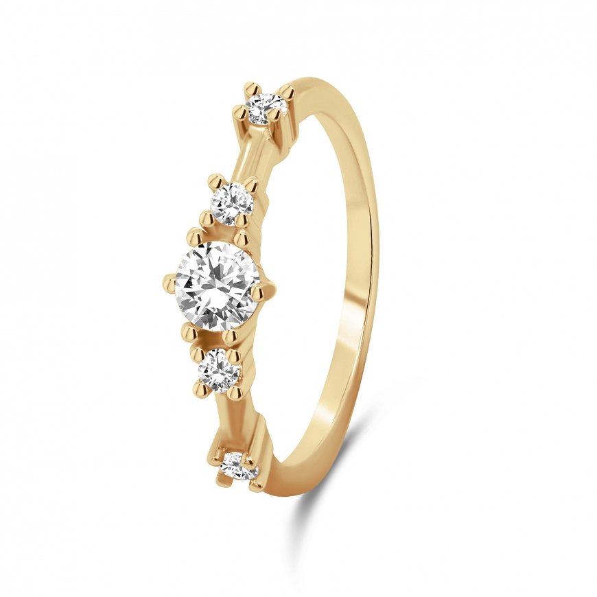 Brilio Silver Brilio Silver Charming gold-plated ring with zircons RI040Y