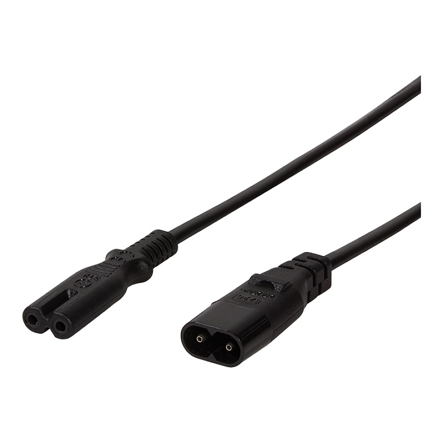LogiLink 2m, IEC 60320-C8/IEC 60320-C7 Черный Разъем C7 Разъем C8