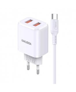 iKaku KSC-793 2in1 Adaptīvs Dual port ātrs 2.4A lādētājs ar Lightning