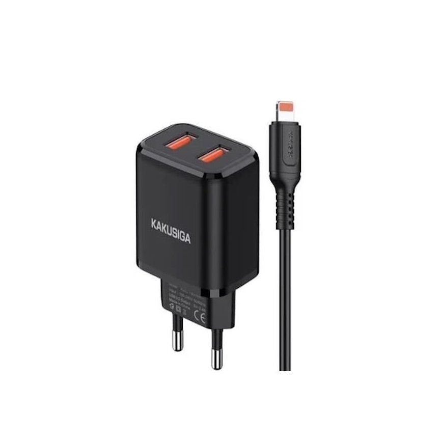 iKaku KSC-793 2in1 Adaptīvs Dual port ātrs 2.4A lādētājs ar Lightning – 2