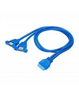 Akyga AK-CA-62 USB cable USB 3.2 Gen 1 (3.1 Gen 1) 65 m USB 3.0 19-pin 2 x USB 3.0 Blue