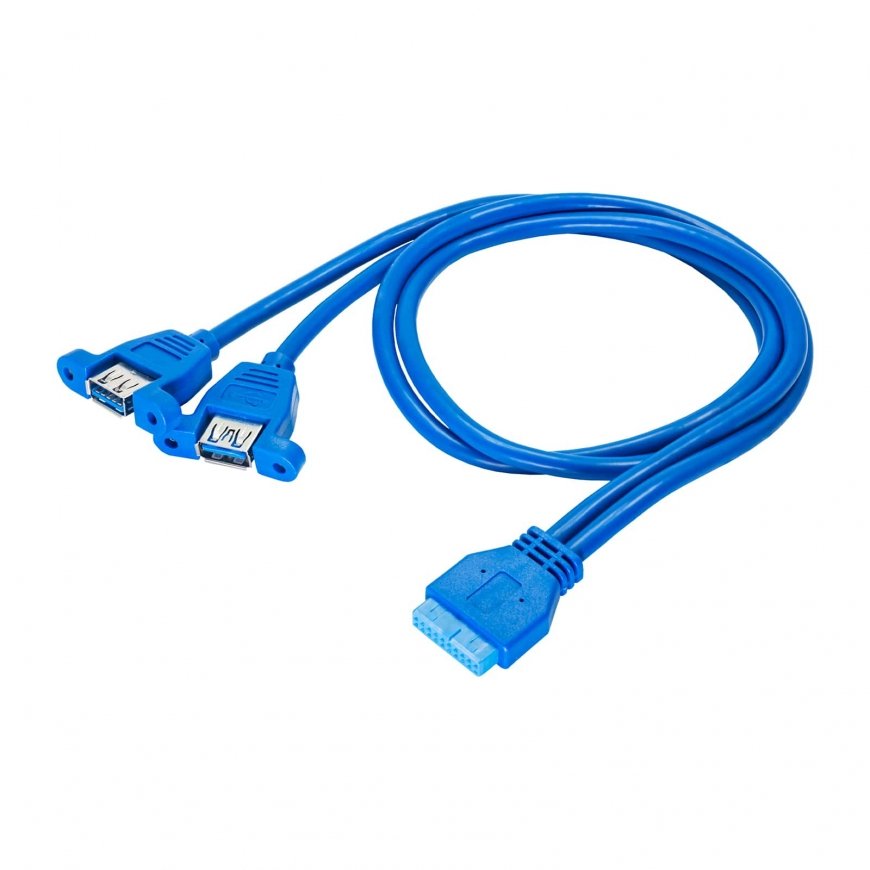 Akyga AK-CA-62 USB kabelis USB 3.2 Gen 1 (3.1 Gen 1) 65 m USB 3.0 19-pin 2 x USB 3.0 Mėlyna
