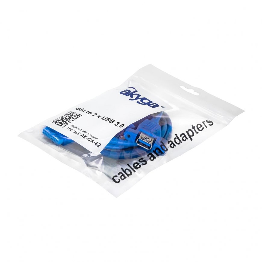 Akyga AK-CA-62 USB kabelis USB 3.2 Gen 1 (3.1 Gen 1) 65 m USB 3.0 19-pin 2 x USB 3.0 Mėlyna – 4