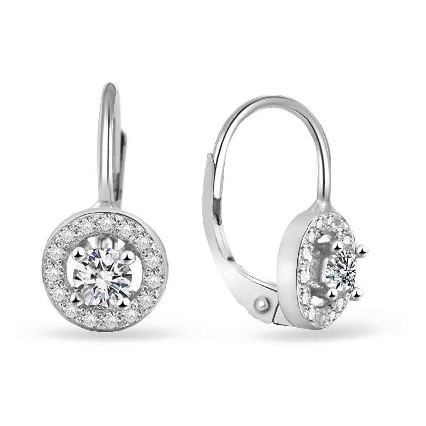 Beneto Silver kiiltävät korvakorut zirkoneilla AGUC2700
