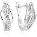 Beneto Elegant silver earrings with zircons AGUC1277L