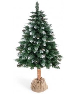 Artificial Christmas tree pine on a stump glitter CRISTAL color bottle green HOMEDE