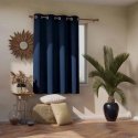AmeliaHome Curtains BLACK color navy style matte silver eyelets blackout 140x175 AmeliaHome Curtains BLACK color navy style matte silver eyelets blackout 140x175