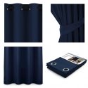 AmeliaHome Užuolaidos JUODOS spalvos tamsiai mėlynos stiliaus matinės sidabrinės kilpelės užtamsina 140x175 AmeliaHome Užuolaidos JUODOS spalvos tamsiai mėlynos stiliaus matinės sidabrinės kilpelės užtamsina 140x175