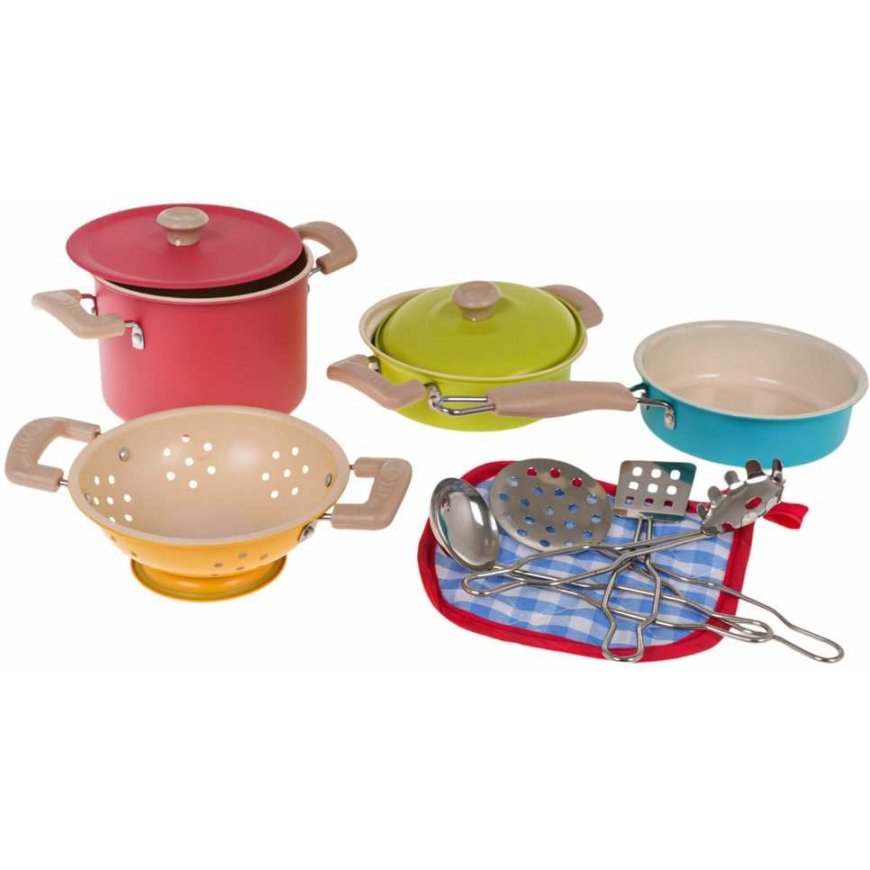 RoGer Set of Colorful Pots + Accessories