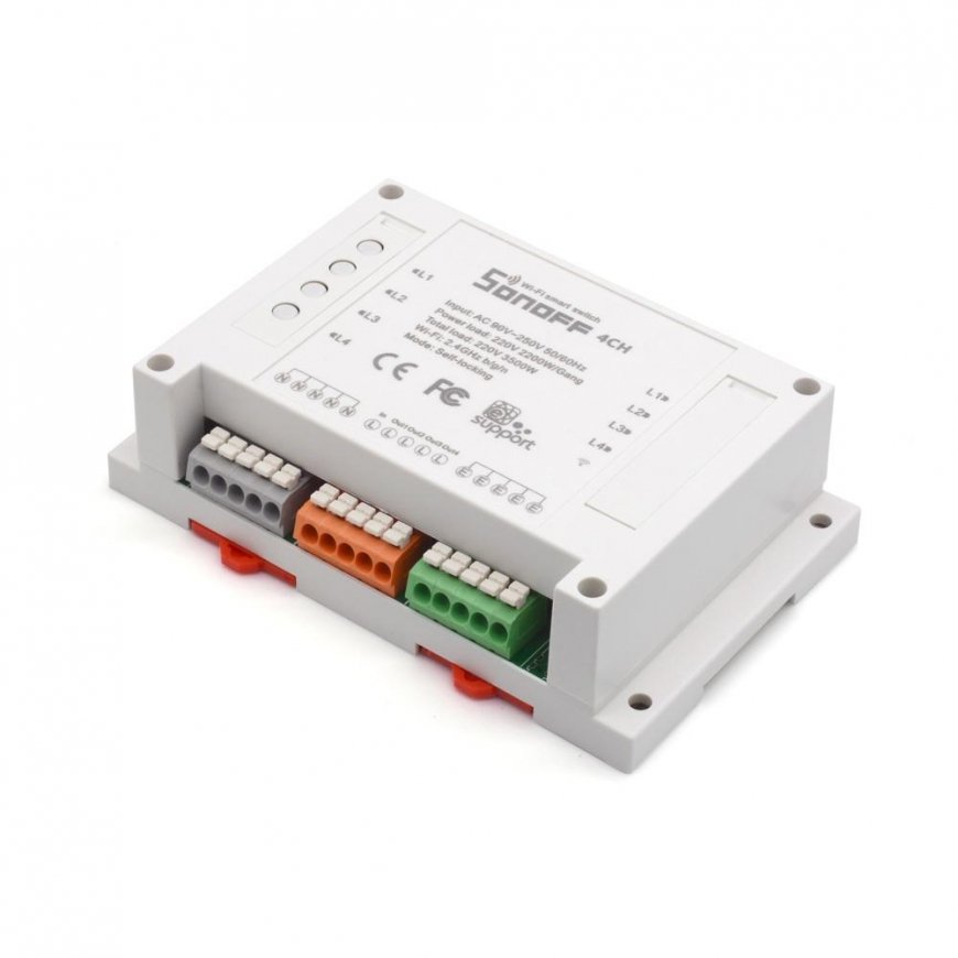 Sonoff 4-channel smart relay controlled by WiFi - 230VAC 2200W – 2