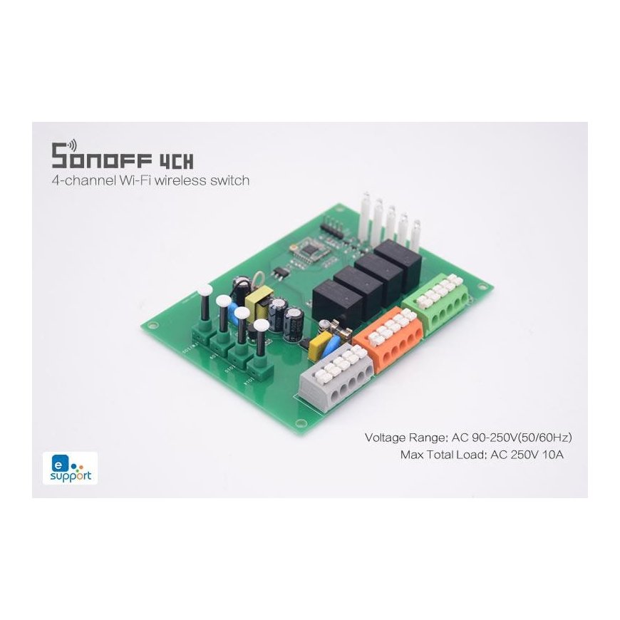 Sonoff 4-channel smart relay controlled by WiFi - 230VAC 2200W – 4