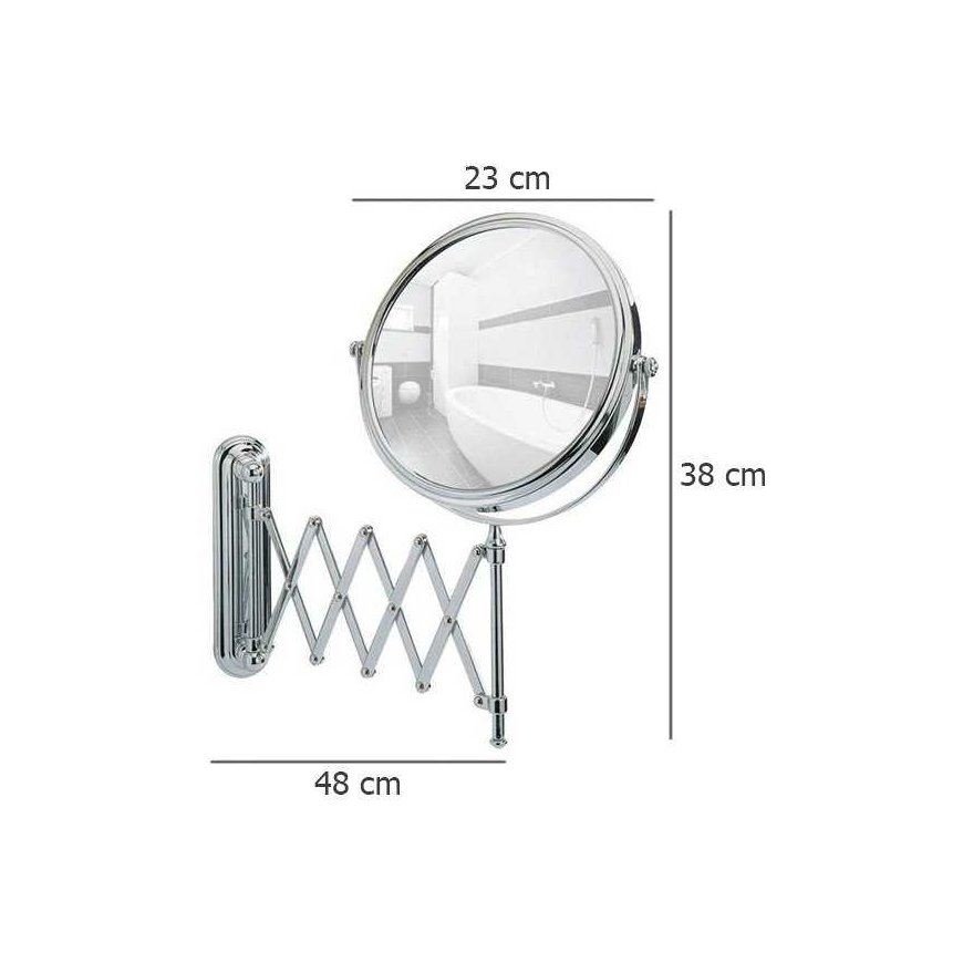 ARM DELUXE cosmetic mirror with telescopic arm, x5 magnification, WENKO – 2