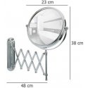 ARM DELUXE cosmetic mirror with telescopic arm, x5 magnification, WENKO ARM DELUXE cosmetic mirror with telescopic arm, x5 magnification, WENKO