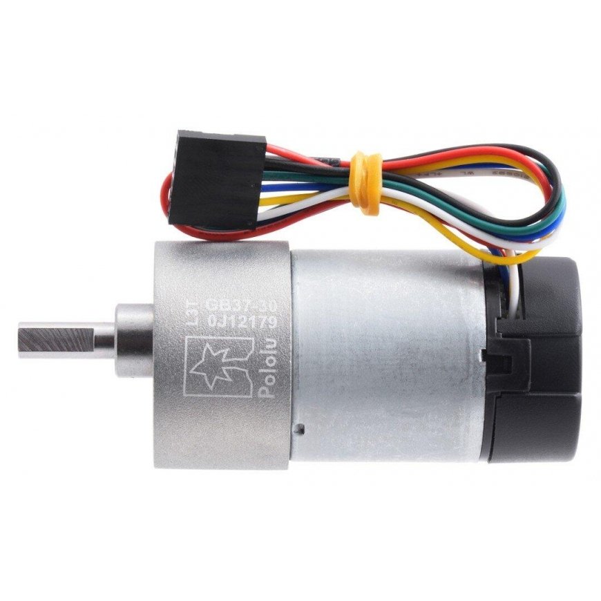 30:1 metal motor 12V 37Dx68Lmm with 64 CPR encoder, Pololu 4752 – 2
