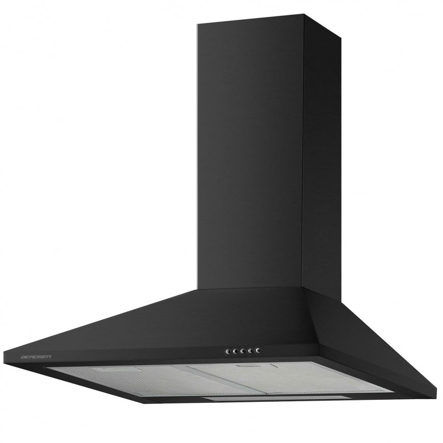 Liesituuletin 60 cm savupiippu Berdsen BT-214 musta