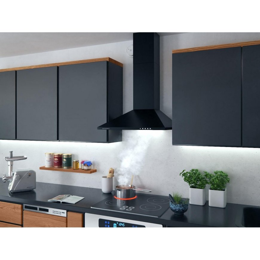 Liesituuletin 60 cm savupiippu Berdsen BT-214 musta – 2