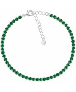 Brilio Silver Tennis Rannekoru Green Cubic Zirkonia BRC171WG