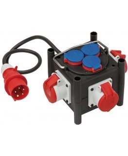 Brennenstuhl 1153680100 jatkojohto 1 m 6 AC-pistorasia(a) Ulkona musta, Sininen, Punainen, Valkoinen