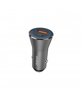 DUDAO Car Charger 45W PD+ QC5.0 1xUSB+1XType C Universal Silver Cigar lighter Fast charging Auto
