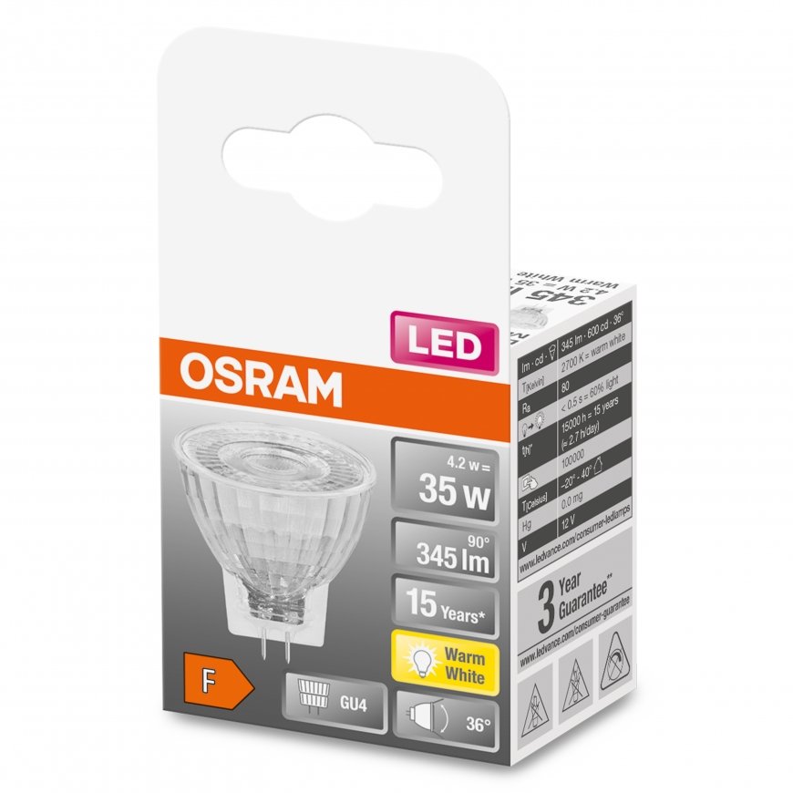 Osram STAR LED bulb Warm white 2700 K 4 W GU4 F – 3