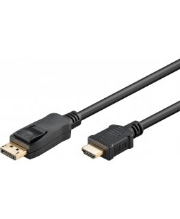 Goobay 64842 видео кабель адаптер 2 m DisplayPort HDMI Тип A (Стандарт) Черный