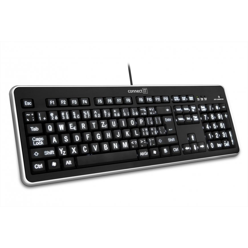 Connect IT CI-71 клавиатура Дома USB Чешский Черный