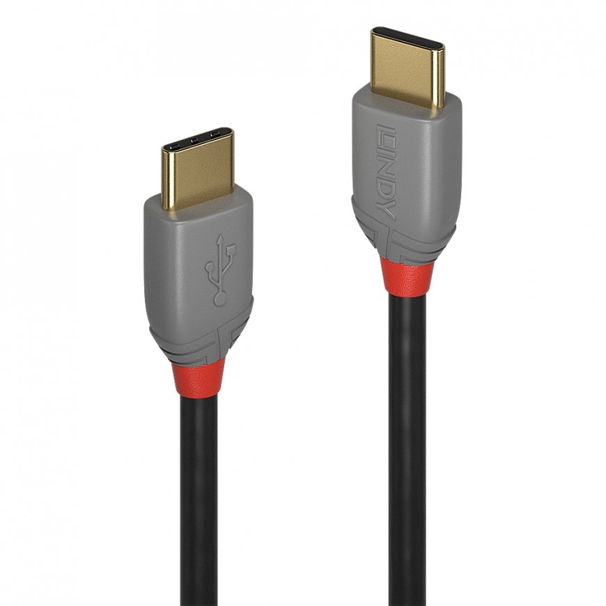 Lindy 36871 USB кабель USB 2.0 1 m USB C Черный, Серый
